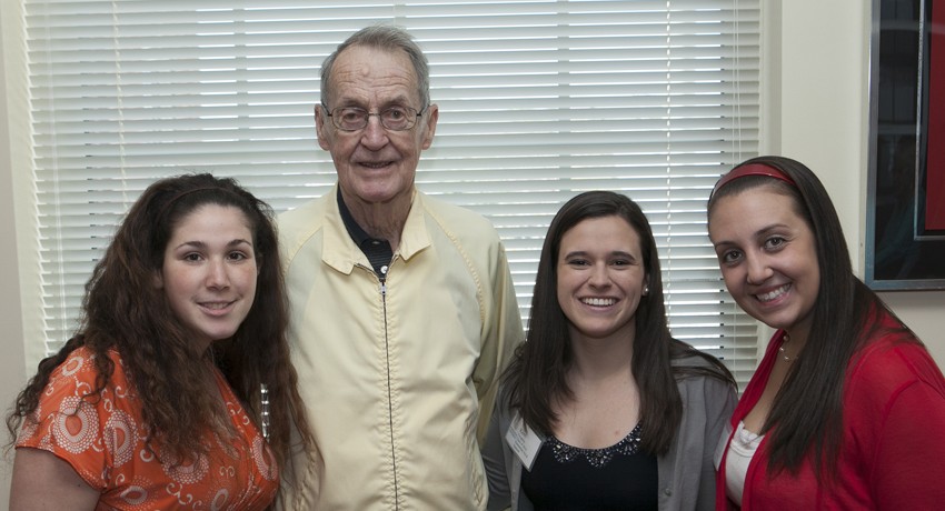 James Sheehan with Worcester State honors students in 2013