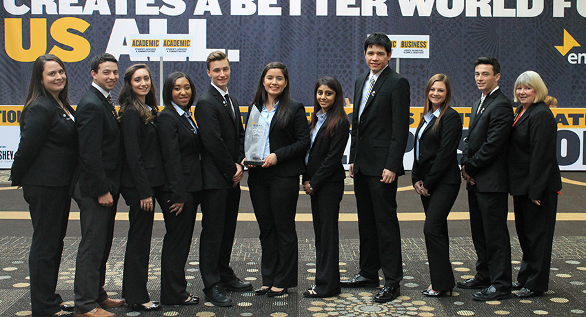 Members of the 2016 Worcester State University winning Enactus team.