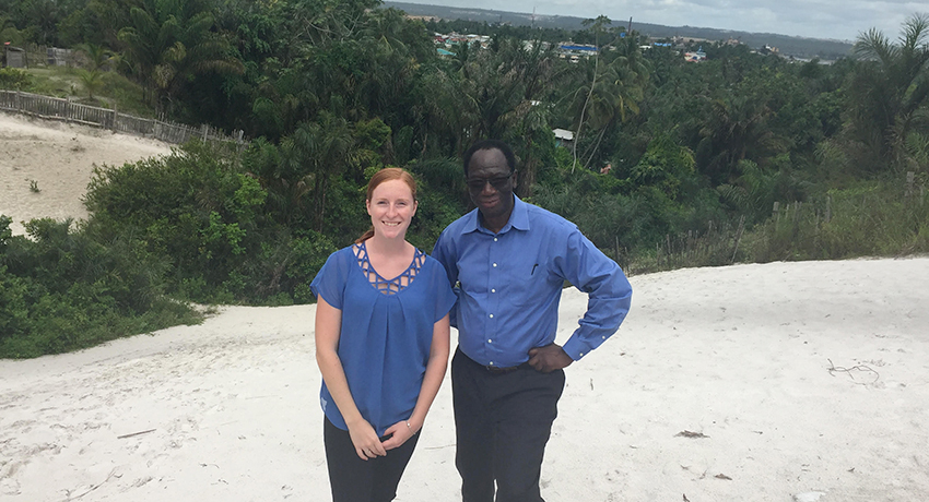 Worcester State University's Alicia Pickering Raynold Lewis in Guyana