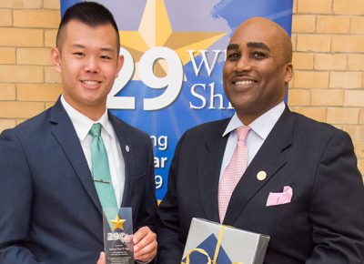 Andrew Ngo with Jason Grant at the 29 Who Shine ceremony