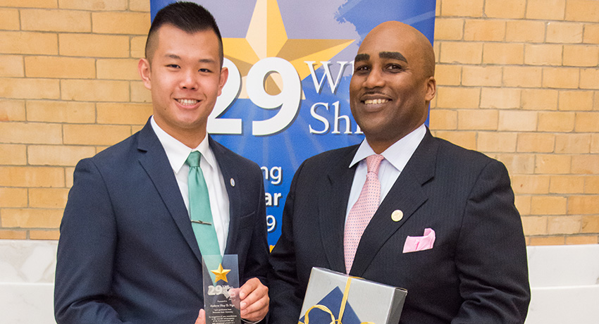 Andrew Ngo with Jason Grant at the 29 Who Shine ceremony