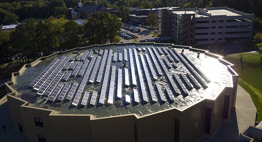 Worcester State University solar panels