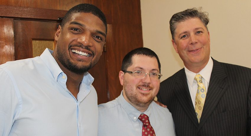 Michael Sam speaks about LGBTQ life story at Worcester State University.