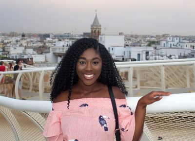 Worcester State University student Daniella Owusu in Sevilla, Spain