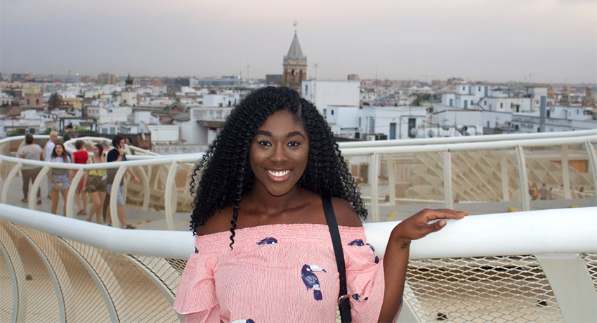 Worcester State University student Daniella Owusu in Sevilla, Spain