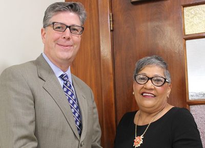 Worcester State President Barry Maloney with Rev. Sharon Washington Risher