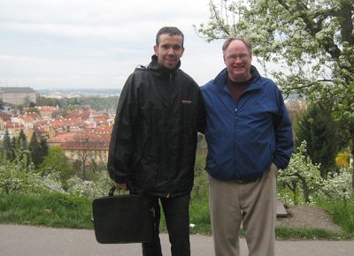 Worcester State' Bill O'Brien with Czech University's Petr Prochazka