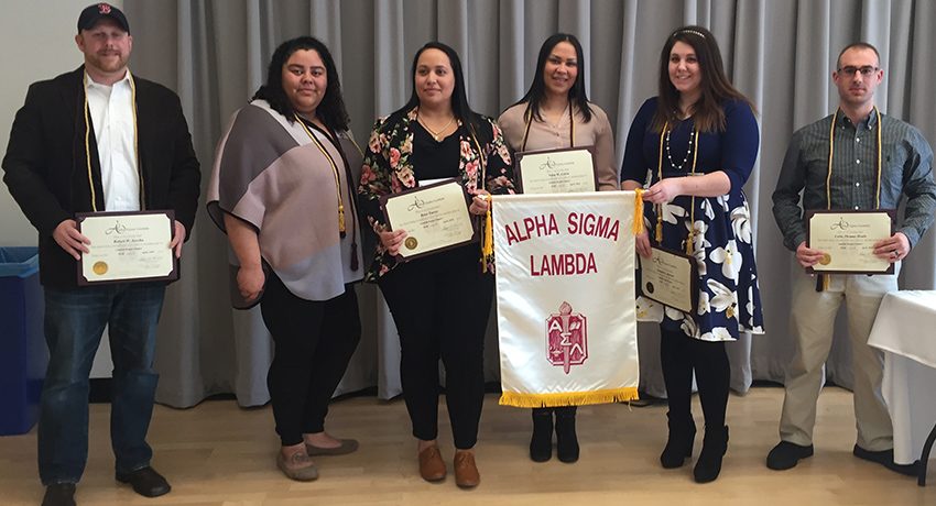 new members of Alpha Sigma Lambda honor society